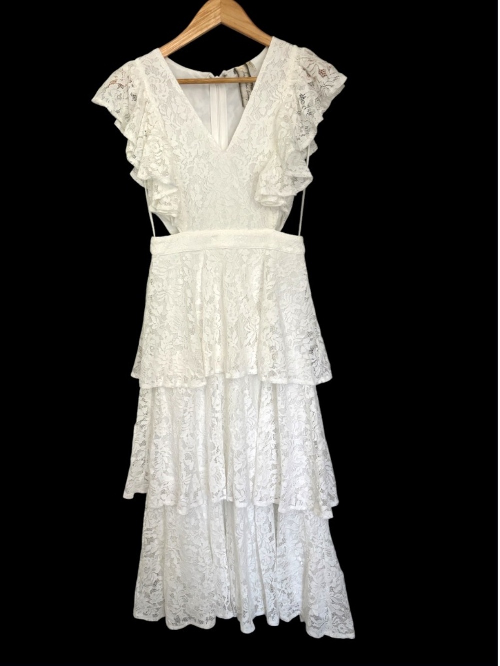 Aratta Silent Journey Tiered Lace Midi Dress NWOT